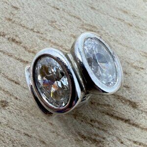 Pandora ALE Clear Oval Lights 925 Sterling Silver Charm Gemstones Bracelet